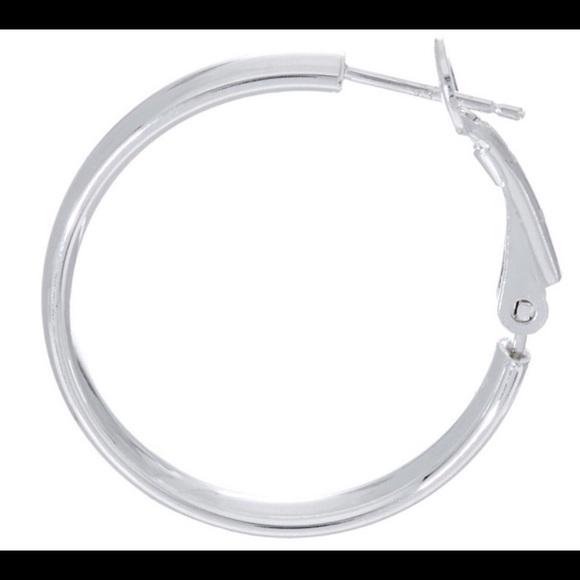 Sterling Silver (925) 1" Round Hoop Earrings - Picture 2 of 8